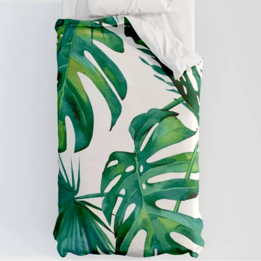 COPY - Society 6 - Classic Palm Leaves Tropical Jungle Duvet Cover